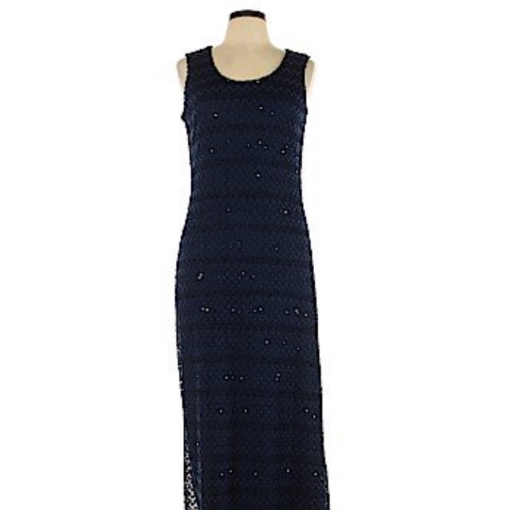 Sharagano Blue Maxi Cocktail Dress 😍